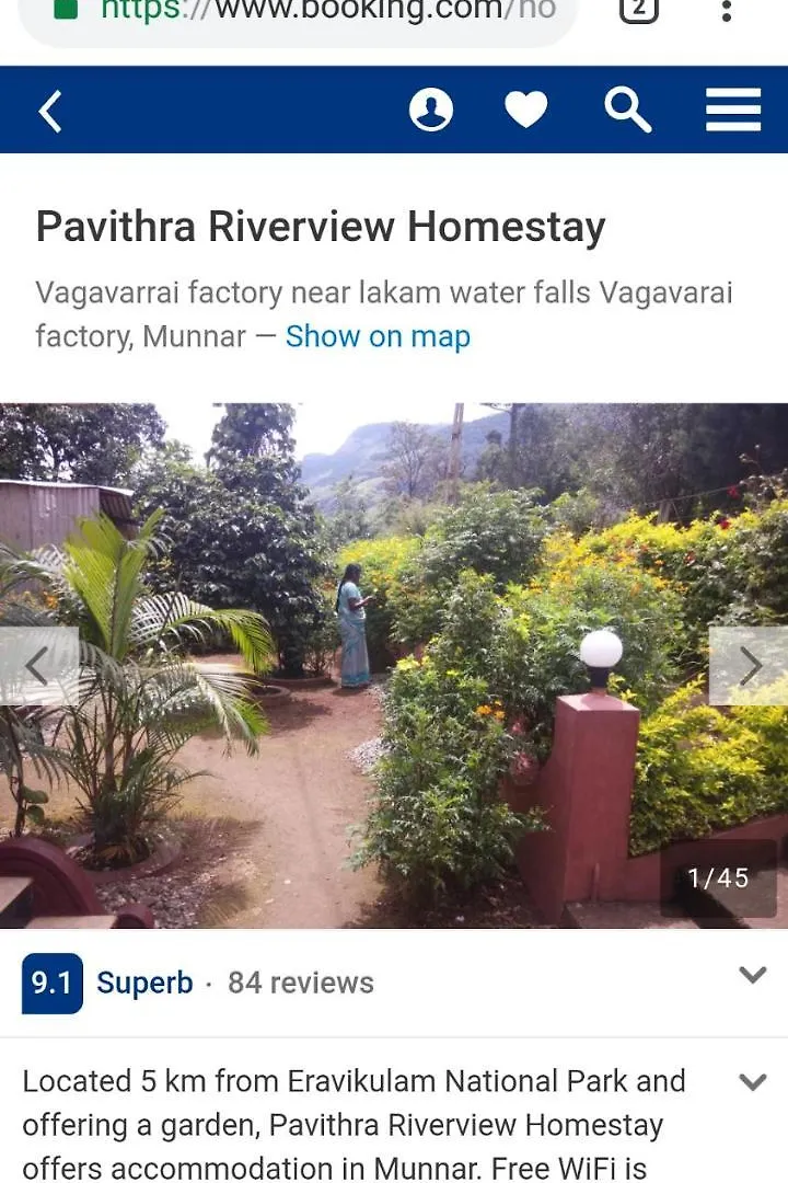 Munnar Pavithra Riverview Homestay